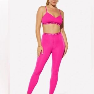 Yitty spotlight shaping Barbie pink shimmer high‎ rise ruched leggings size M